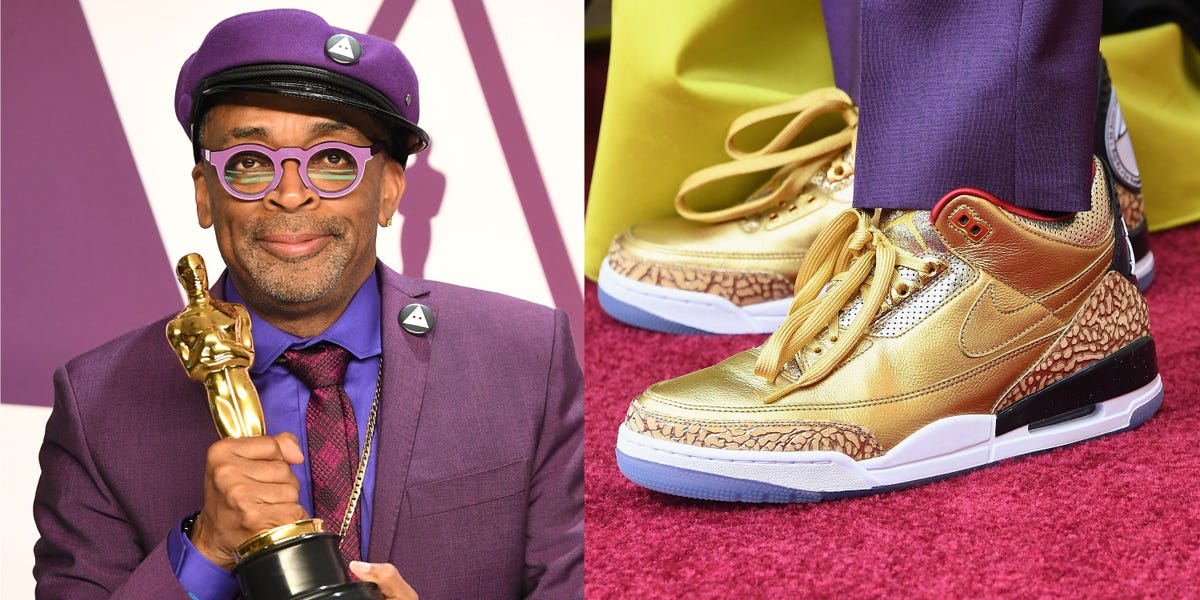 Une paire de Nike en or trouvées dans un bac de dons d’un refuge s’est vendue 50 800 $.  Ils ont été conçus pour que Spike Lee les porte aux Oscars.