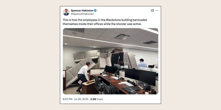 L&rsquo;histoire derrière la photo virale du bureau barricadé de Blackstone