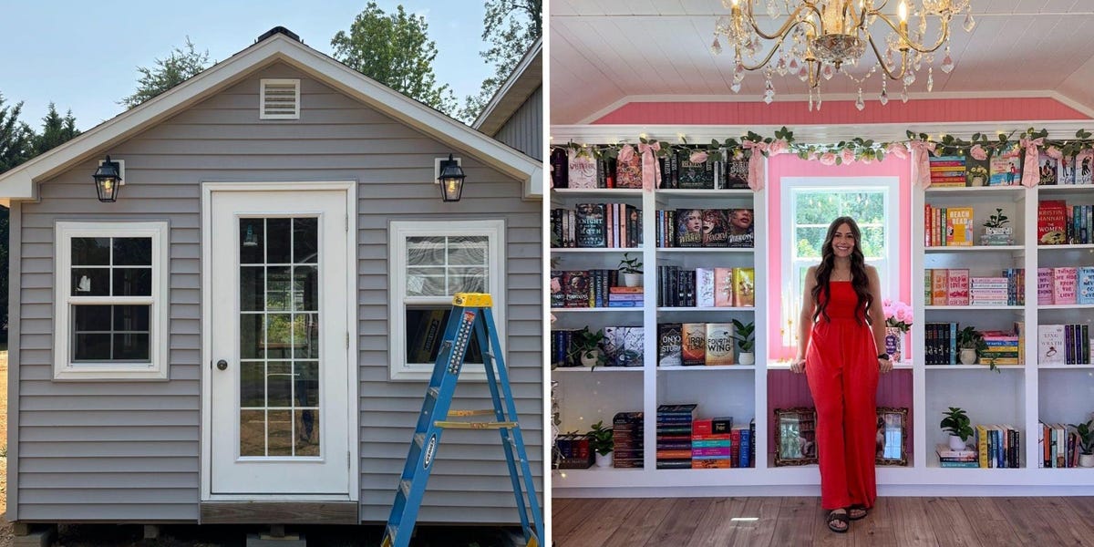 Un couple a dépensé 18 000 $ pour transformer un hangar en une bibliothèque confortable