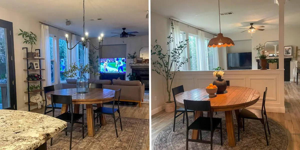 Une femme a transformé un espace à aire ouverte avec un mur de poney pour 2 500 $