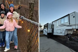 Une famille de 4 personnes vit dans un camping-car à temps plein pour rembourser ses dettes pendant son voyage