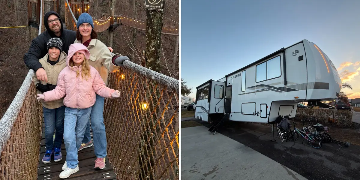 Une famille de 4 personnes vit dans un camping-car à temps plein pour rembourser ses dettes pendant son voyage